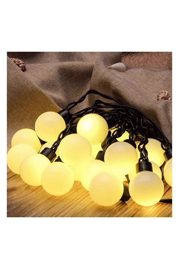Dekor Led Yılbaşı Led Işıkları 5mt Günışığı Renk Dekorasyon Noel Işık Top Led Sarı