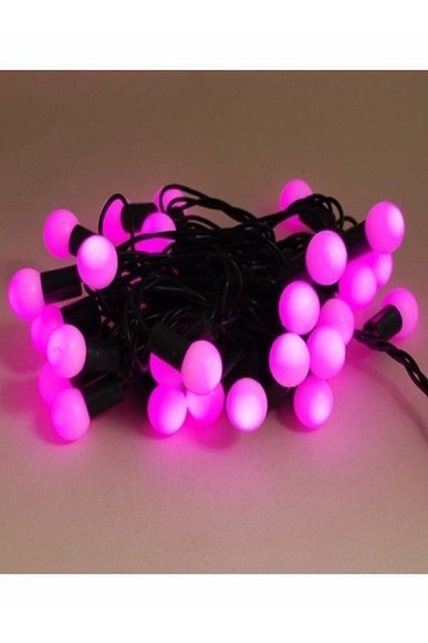 Dekor Led Yılbaşı Led Işıkları 5mt Pembe Renk Fişli Dekorasyon Noel Işık Top Led Pembe Led