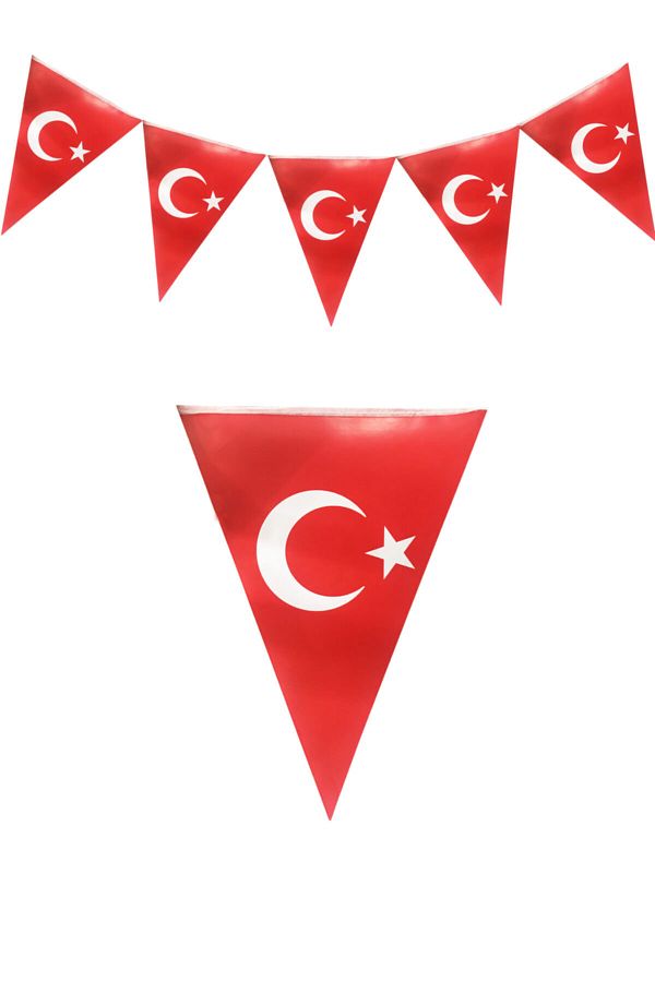 1 Adet Türk Bayraklı Flama Kırmızı Beyaz Bayrak 23 Nisan Türk Bayrağı Kağıt Süs 19 Mayıs Süsleme