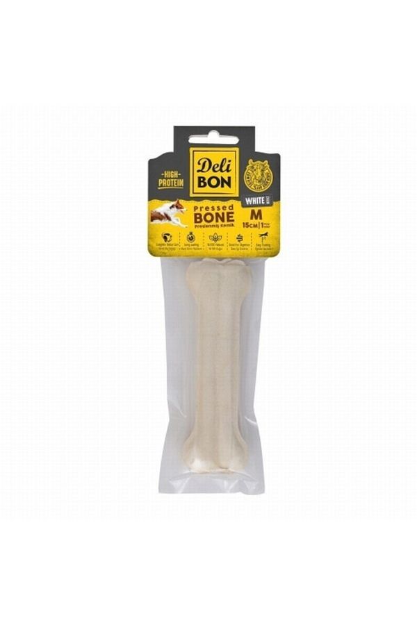Deri Press Köpek Kemik 15cm M Boy 1li Paket Beyaz