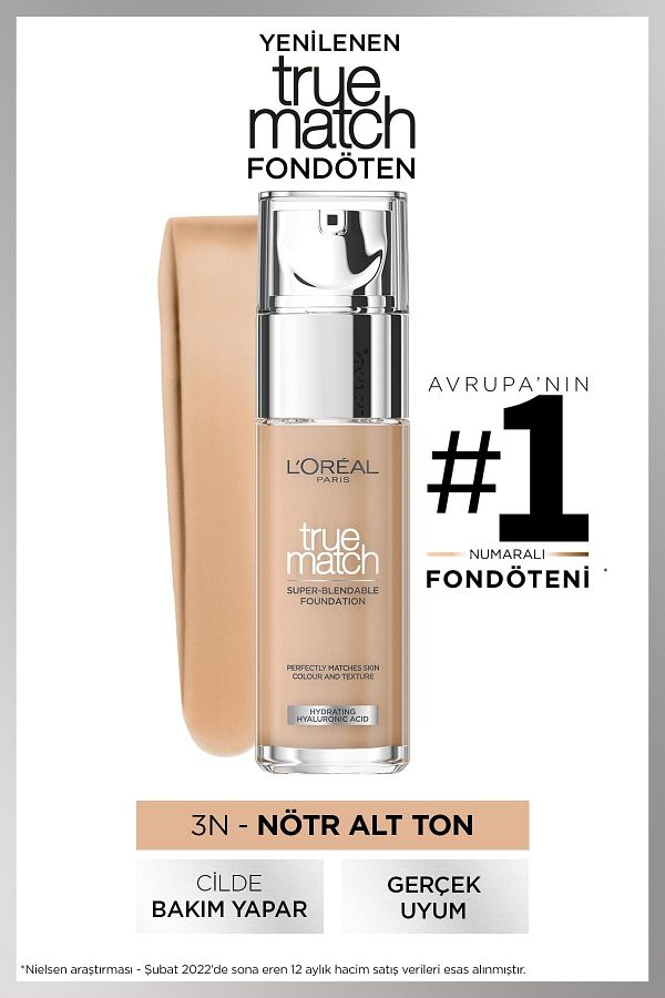 True Match Bakım Yapan Fondöten 3N CREAMY BEIGE