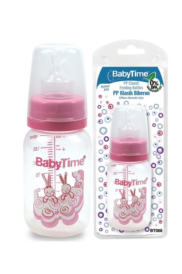 Baby Time Klasik Silikon Damak Uçlu Pp Biberon - 150 ml