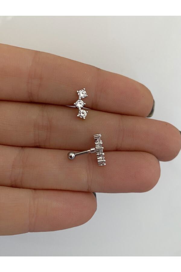 Cerrahi Çelik Helix Lobe Uyumlu Piercing Küpe