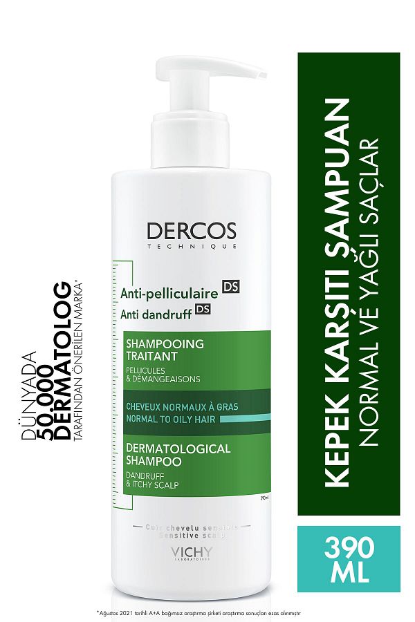 Dercos Anti-Pel Kepeğe Karşi Etkili Bakim Şampuani -Normal/Yağli Saçlar 390 ml