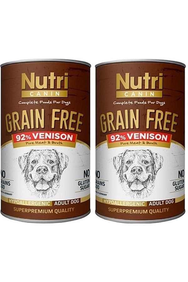 Nutri Canin Geyik Etli Tahılsız Yetişkin Köpek Konservesi 400 G 2 Adet