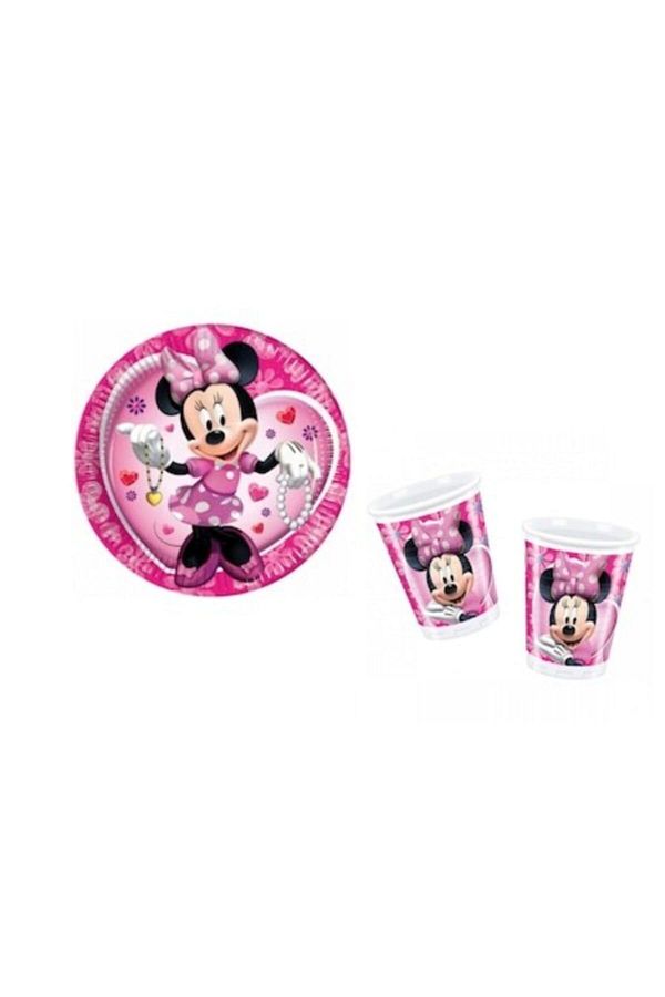 Minnie Mouse 8 Adet Tabak-bardak Parti Seti