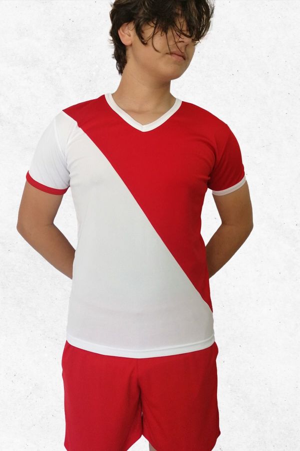 Kırmızı Beyaz Büyük Beden Spor Tişört