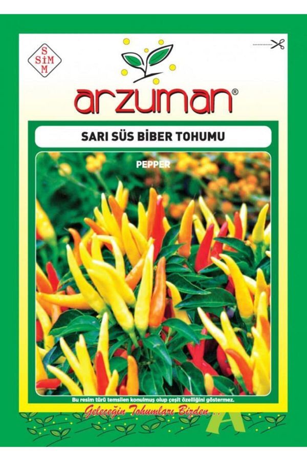 Arzuman Sarı Süs Biber Tohumu Cin, Süs, Biberiye Tohumu 5 gr