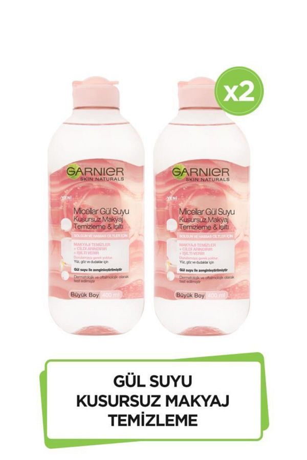 2'li Micellar Gül Suyu Kusursuz Makyaj Temizleme & Işıltı 400 ml Ali Özkan Tr