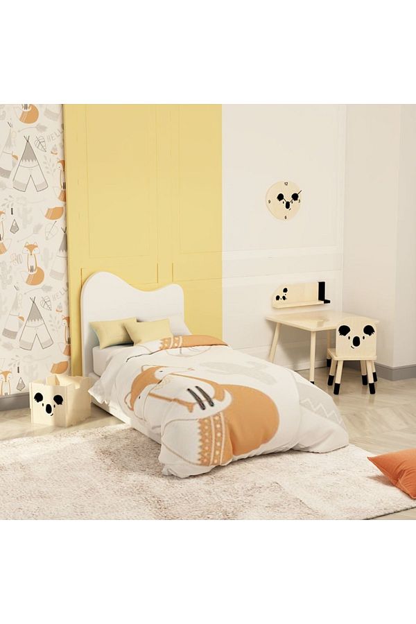 Doğal Kayın Ağacı Çocuk Aktivite Masa Sandalye Ve Raf Takımı - Koala - Sade Ahşap ODUNCONCEPT