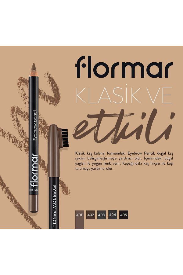 Özel Fırça Kapaklı Kaş Kalemi (Açık Kahverengi) - Eyebrow Pencil - 401 - 8690604109418_0