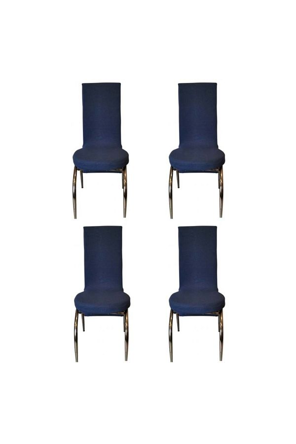 Fransız Pamuklu Kumaş Kelebek Model Sandalye Kılıfı 4 Lü Set