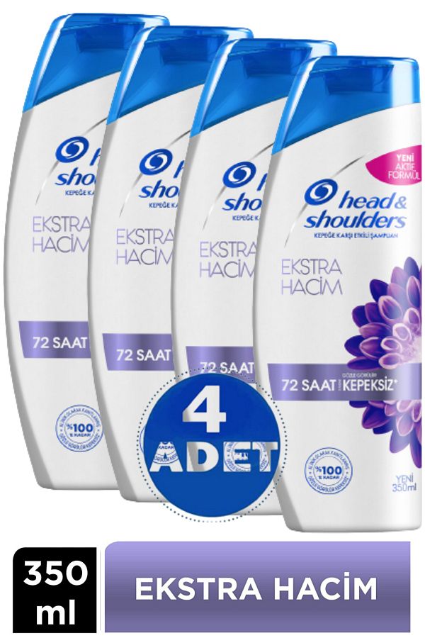 Ekstra Hacim Kepeğe Karşı Karşı Etkili Şampuan 350 ml 4 Adet
