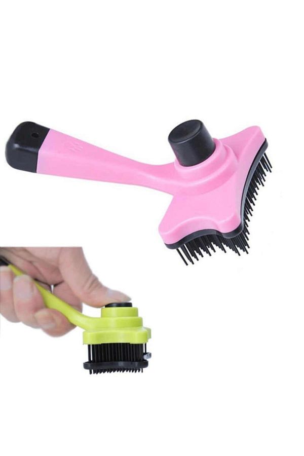 Kedi Köpek Otomatik Kıl Itmeli Tüy Toplayıcı Tarak Kaşıma Tarağı - Pembe