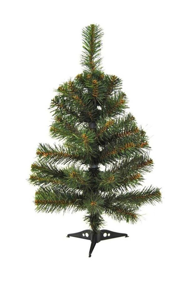 Yılbaşı Ağacı 60 Cm Yeşil Çam Ağacı Plastik Ayak Noel Ağacı