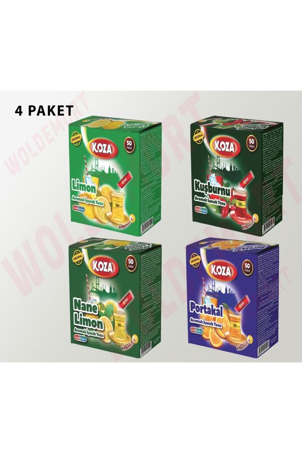 Nane Limon- Portakal- Kuşburnu- Limon Tek Içimlik Içecek Tozu Seti 4 Paket