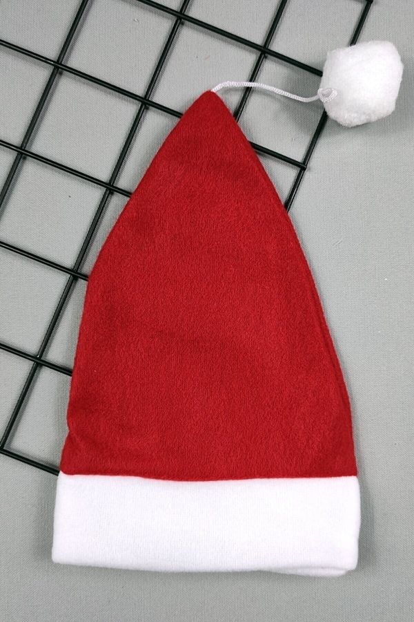 2 Adet Yılbaşı Şapkası Kırmızı Çocuk Şapkası 40 Cm Yılbaşı Şapkası Polar Noel Şapkası_2