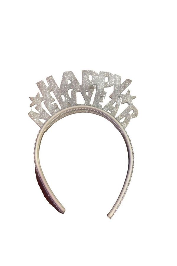 Yılbaşı Dekorasyon Eva Happy New Year Taç Gümüş Yılbaşı Tacı