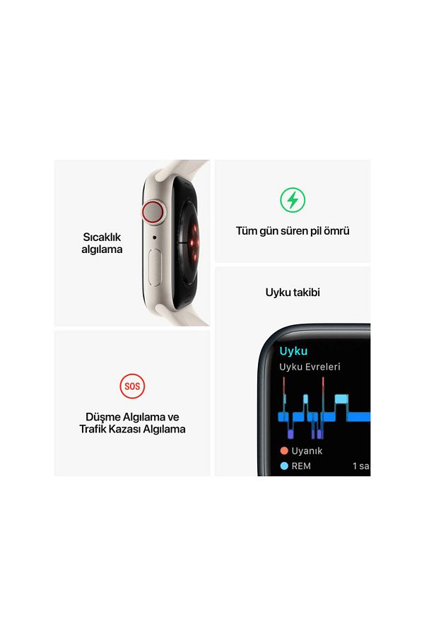Apple Watch Series 8 Gps + Cellular 41mm Red Alüminyum Kasa - Görsel 7