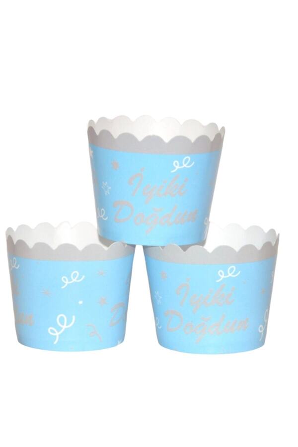75 Li Iyi Ki Doğdun Mavi Cupcake Muffin Kabı