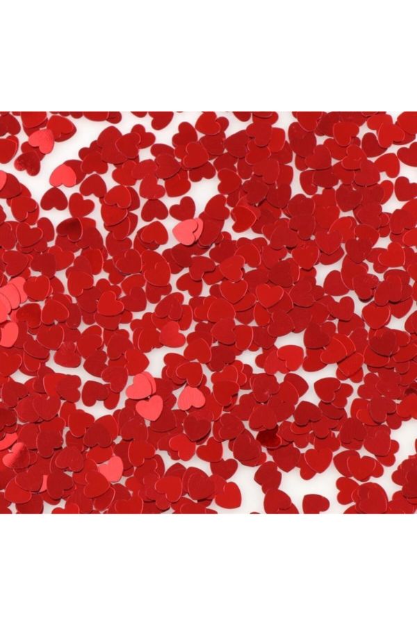 Sevgililer Günü Masa Süslemesi Metalize Kırmızı Kalp Pleksi 2 Paket