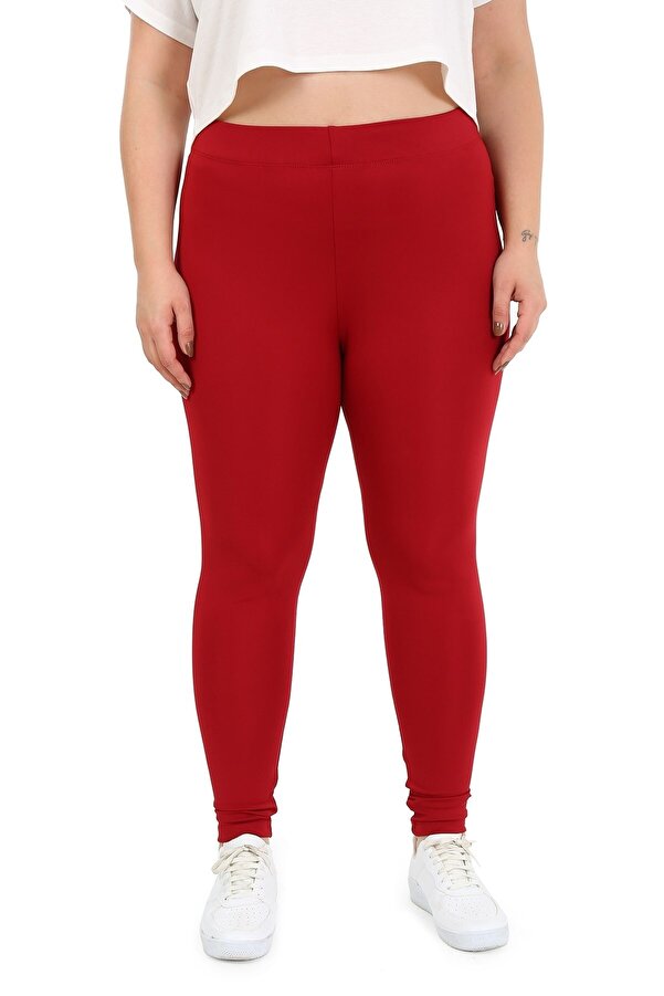 Elastic-waist Ankle Length Panelled Leggings — Burgundy