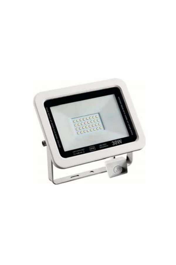 30w Sensörlü Led Projektör Smd Beyaz Işık Beyaz Kasa