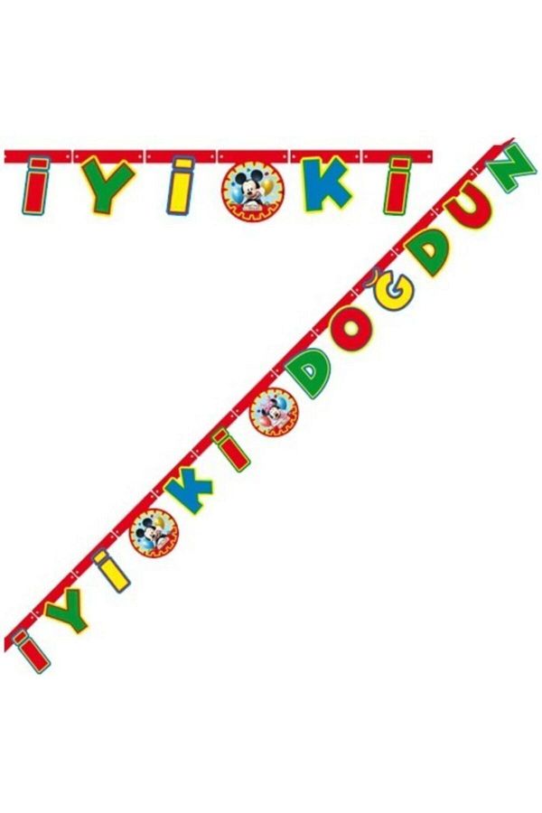 Mickey Mouse Club House Orijinal Lisanslı 2 Metre Iyi Ki Doğdun Yazısı Cakes&Party
