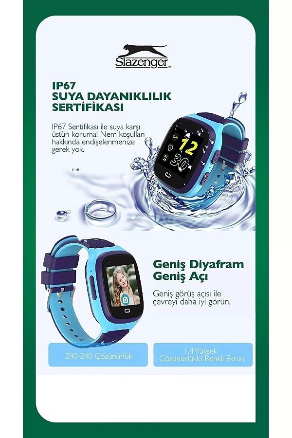 Slazenger SL.09.2158.5.02 Slazenger  Tiger Kids Marka Sim Kartlı Çocuk Akıllı Saati Sim Kart Takılabilir Görün - Görsel 3