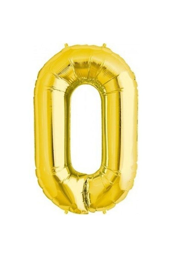 Folyo 0 Rakam Altın Folyo Balon 90cm