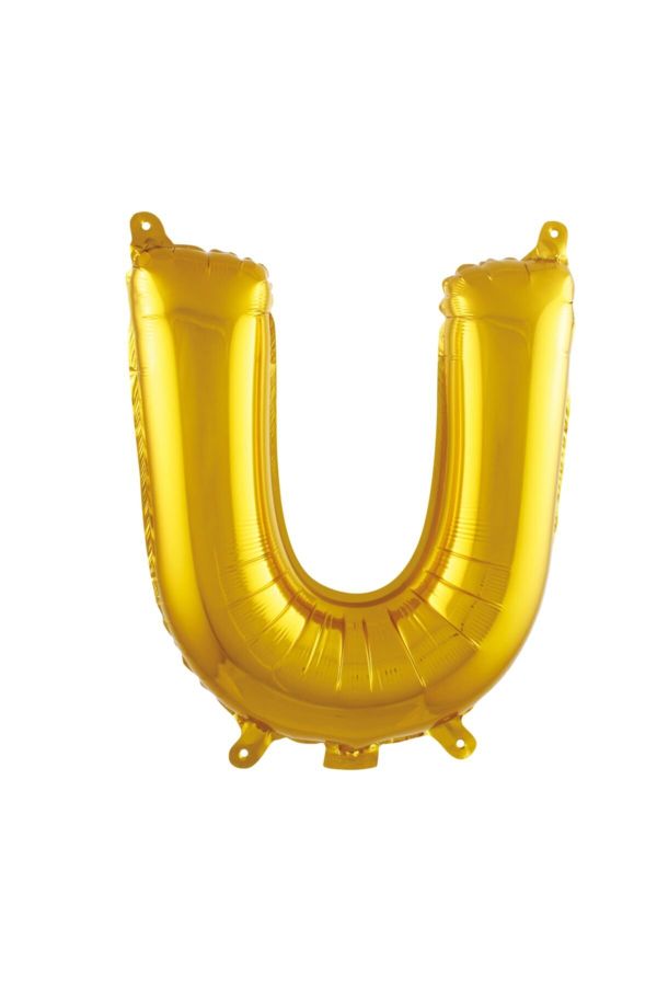 "u" Harfi Gold Renk Folyo Balon - 16 Inch (40 Cm)