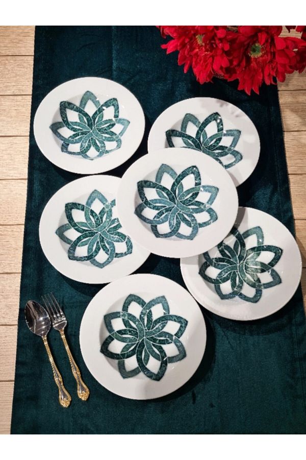 Hedera 6 Parça Yemek Tabağı Seti 22 Cm