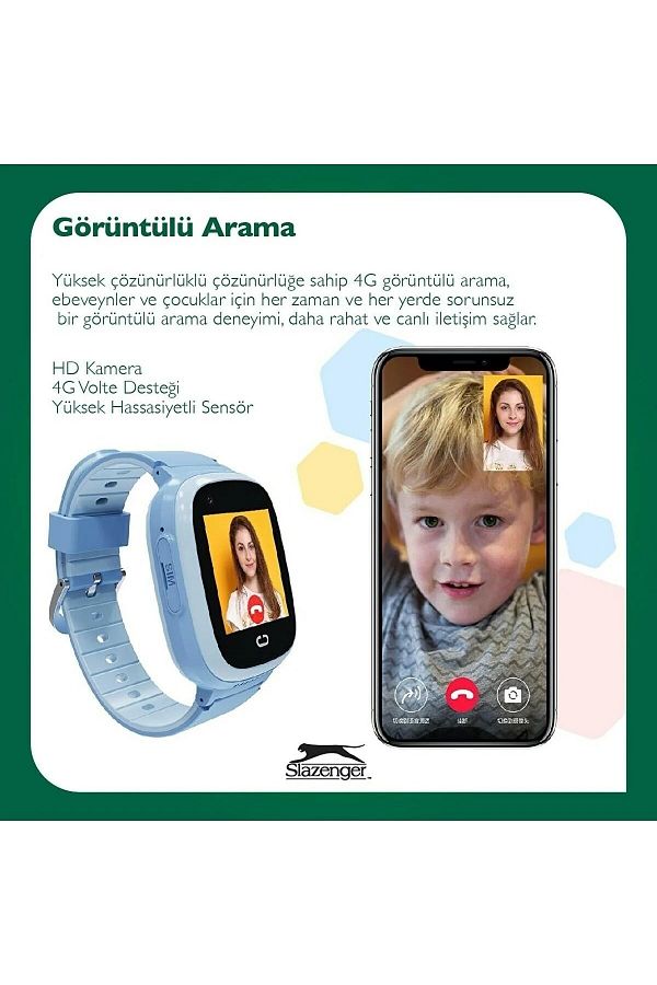 Slazenger SL.09.2158.5.02 Slazenger  Tiger Kids Marka Sim Kartlı Çocuk Akıllı Saati Sim Kart Takılabilir Görün - Görsel 2