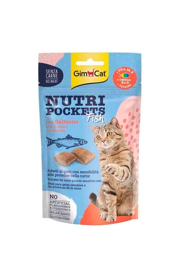 Gimcat Nutripockets Balıklı Ve Somonlu kedi Ödülü 60 Gr