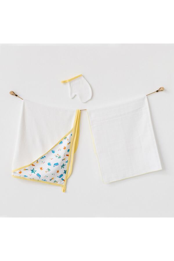 Bebek Havlu Takım 3 Pcs Set Towel Muslın Set Play Tıme