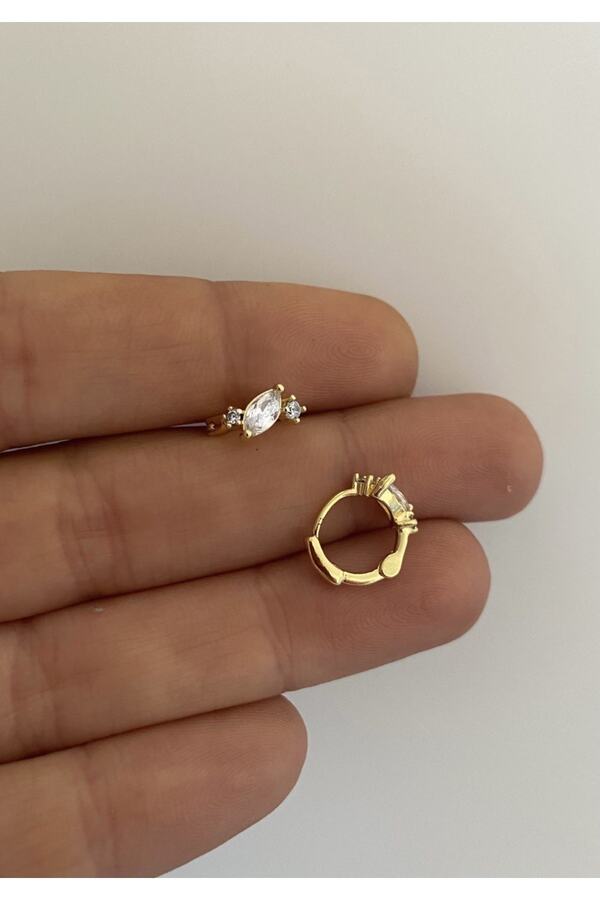 Cerrahi Çelik Zirkon Taşlı Tragus Rook Forward Lobe Helix Kıkırdak Uyumlu Halka Piercing Küpe