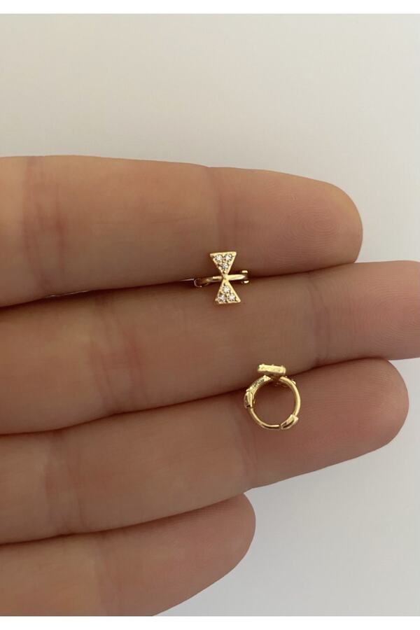 Cerrahi Çelik Zirkon Taşlı Tragus Rook Forward Lobe Helix Kıkırdak Uyumlu Halka Piercing Küpe