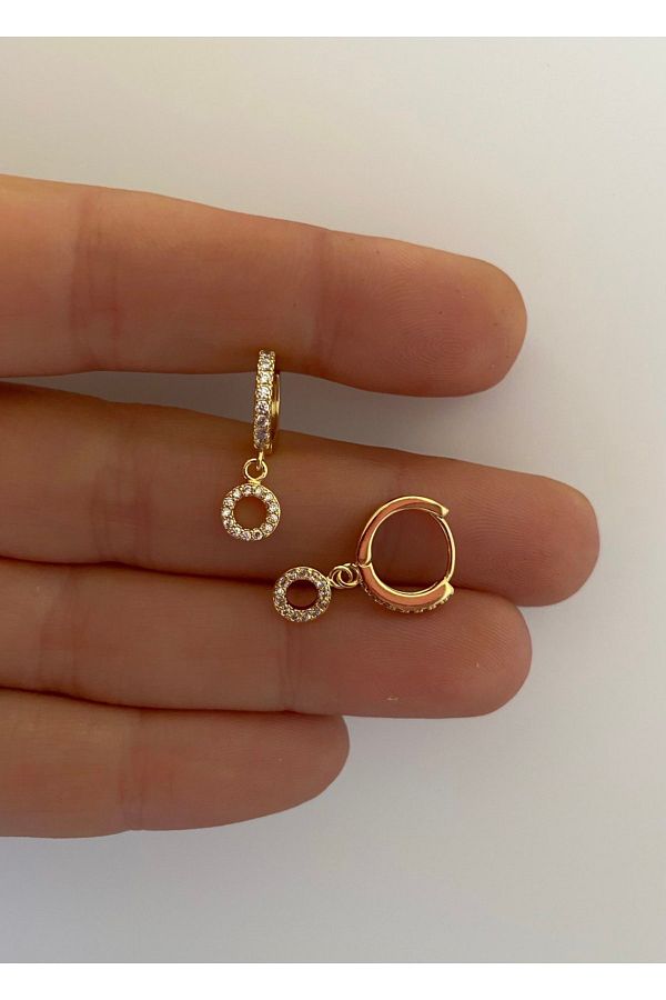 Cerrahi Çelik Tragus Helix Lobe Rook Uyumlu Zirkon Taşlı Sallantılı Halka Piercing