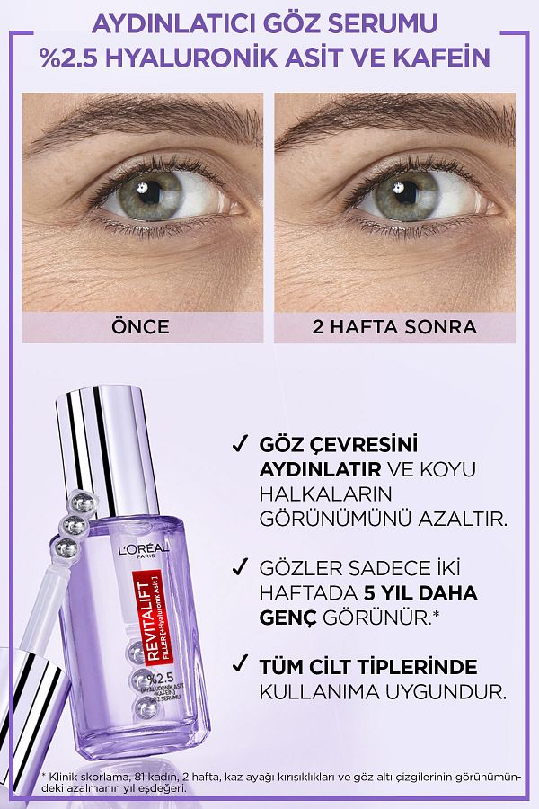 Revitalift Filler Göz Çevresini Aydınlatıcı, Koyu Halka Görünümünü Azaltan Göz Serumu 20ml_3