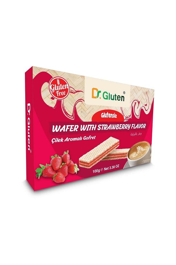 Dr. Gluten Glutensiz Çilekli Gofret 100 G
