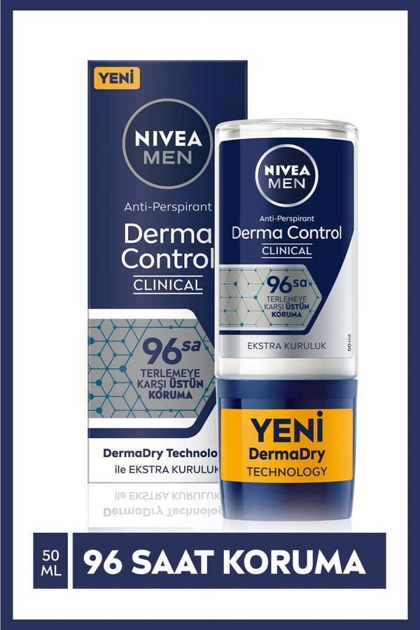 Derma Control Clinical Erkek Roll-on 50 Ml,96 Saat Üstün Koruma,ekstra Kuruluk,anti-perspirant