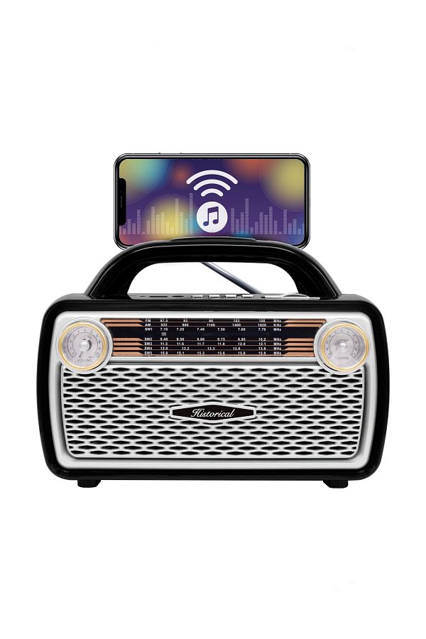 Gri Bluetooth Nostaljik Radyo Usb Sd Fm_1