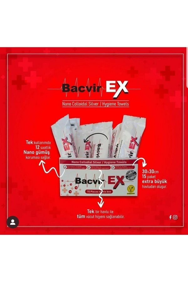 Bacvirex Nano Kolodial Gümüş Hijyen Havlusu (30x30 Cm - Kutu 15 Adet)_0