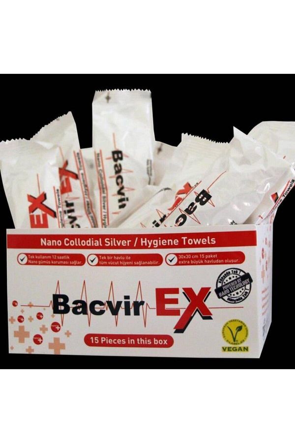 Bacvirex Nano Kolodial Gümüş Hijyen Havlusu (30x30 Cm - Kutu 15 Adet)_1