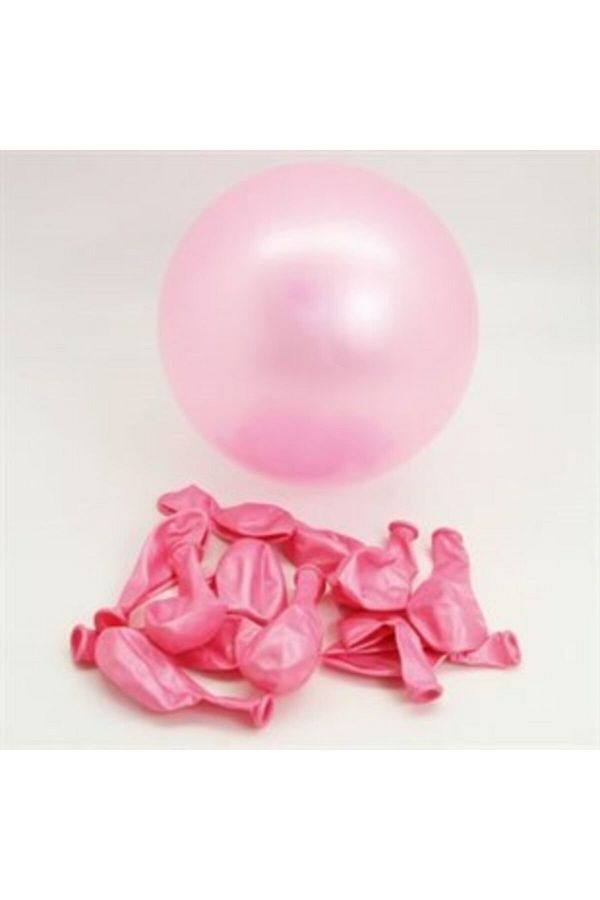 Happland 20 Adet Metalik Şeker Pembe Balon Doğum Günü Helyumla Uçan