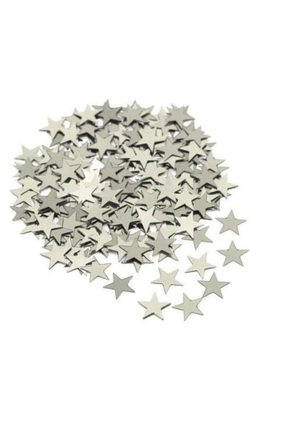 Happpyland 10 Gram Balon Içi Pul Konfeti Yıldız Gümüş ( 2 cm)