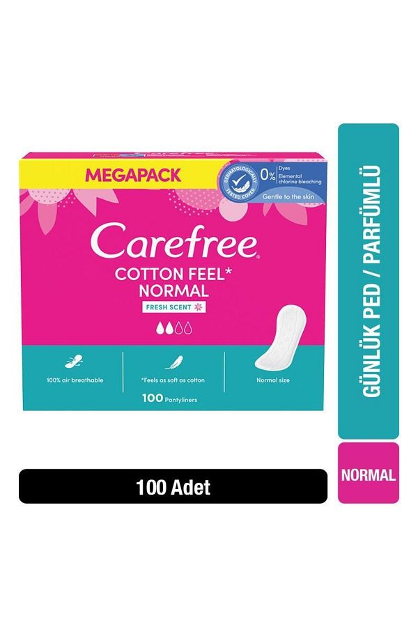 Carefree Cotton Feel Normal Parfümlü Günlük Ped 100'lü Paket