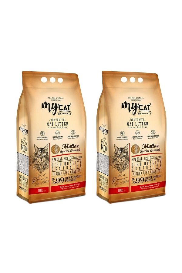 Mycat Bentonit Matiaz Special Kokulu Ince Tane Kedi Kumu 10 Lt X 2 Adet