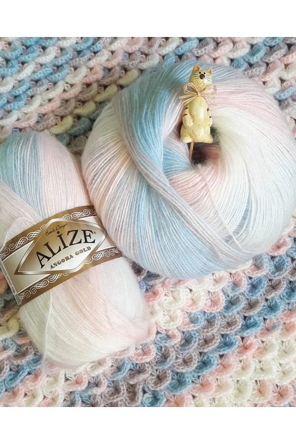 Angora Gold Batik 3379 Ebruli Ince Tiftik Yelek Şal Ipi 5 Yumak %20 Yün - %80 Akrilik_2