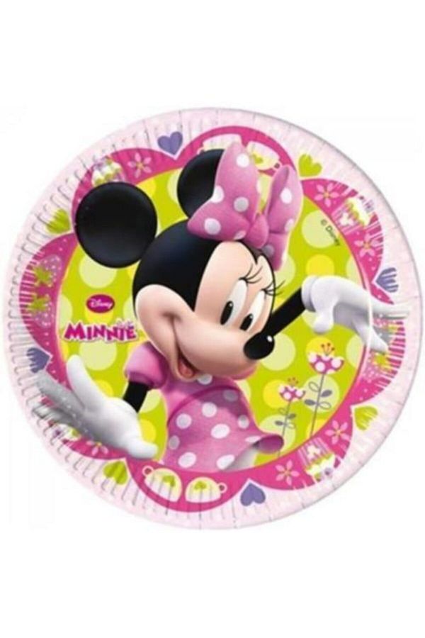 Minnie Mouse Pembe Karton Tabak 8 Adet